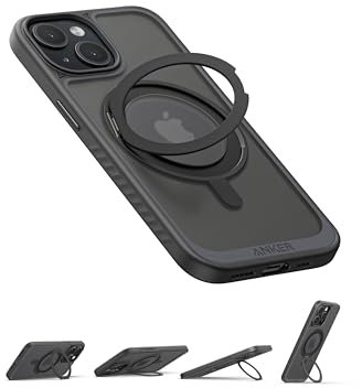 Anker magnetische Handyhülle, FlexStand Handy-Case, rutschfeste und sturzsichere Schutzhülle mit Standring, iPhone kompatibel mit MagSafe, exklusiv für iPhone 14 Pro 15,5cm entwickelt
