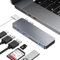 iMounts USB-C Hub für MacBook Air und Pro M1/M2/M3, 3 USB 3.0 Anschlüsse, Thunderbolt 3, SD/Micro SD Kartenleser, MagSafe-kompatibel, Grau (Space Gray)