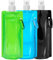 EHIOG Juego de 3 Botellas de Agua Plegables 480ml, Botellas de Agua Plegables Reutilizables con Mosquetón, Sin BPA, Bolsa de Agua Plegable Portátil, para Senderismo, Aventura, Viajes, Unisex