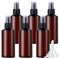 ZEOABSY Pack of 6, 200ml Refillable Brown Empty Plastic Mist Spray Bottle, with Black Sprayer, Pressure Pump Mister Bottles for Cleaning, Gardening, Hair Dressing Travel