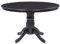 Table Ronde Salle à Manger Vintage 120 cm avec Pied Central en Bois Noir Akron