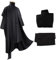 Generisch Professor Kostüm Halloween Erwachsene Männer Schwarz Cosplay Kostüm Anzug Mantel und Umhang Halloween Verkleidung Outfits (M)