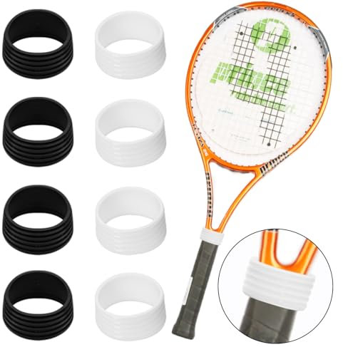 8 Pz Grip Racchetta Tennis Impugnatura in Silicone Anelli di Fissaggio per Racchetta da Tennis Badminton,Anello in Silicone Grip Racchetta Padel Overgrip Padel,per Badminton,Tennis,Racchetta da Squash