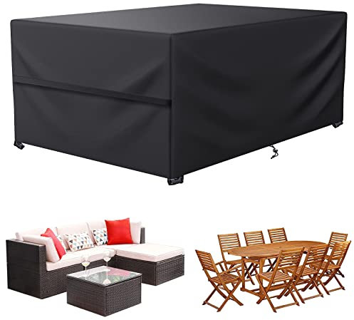 LCGOD Gartenmöbel Abdeckung winterfest ,Abdeckplane für Gartenmöbe Chwerlast 600D Oxford Gewebe Winddicht,Staubfest, UV-Beständiges,Schutzhüllen für gartenmöbel und Sofa,Rechteckig(150x120x75cm)