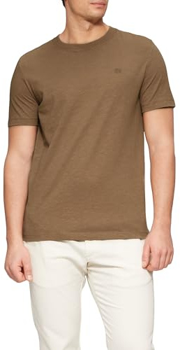 s.Oliver T-Shirt mit Flammgarnstruktur und Logo-Print
