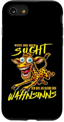 Crazy Giraffe am Rande des Wahnsinns Comic Stil Hülle für iPhone SE (2020) / 7 / 8