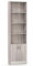 CASART 180cm Tall Bookshelf, Wooden Bookcase with 2-Door Cabinet & Open Shelves, Freestanding Display Shelf Storage Cupboard for Living Room Study Bedroom (Cement Grey)