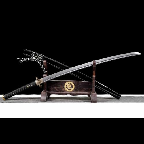 KWXPW Handgefertigtes Echtes Samurai-Schwert Katana mit Klinge aus Manganstahl