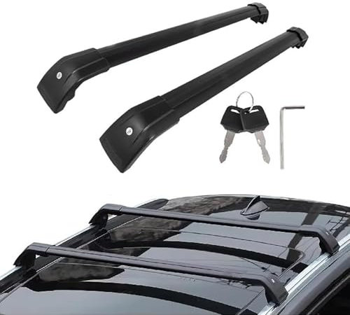IUYTGTR 2 Stück Aluminium Dachträger Querstangen, für VW Volkswagen Tiguan 2018-2023 Gepäckablage Abschließbar Fahrradträger Dachbox Skihalter Auto Accessories,normal-A
