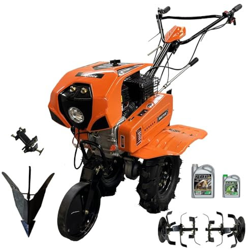 ZEUS FORCE Motoculteur à Essence Professionnel 212 CC - 7 CV avec Phare