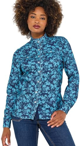 Joe Browns Damen Vintage-Inspired Cord Blouse Bluse, blau, 44