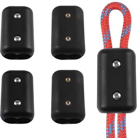 INCREWAY 4 abrazaderas de cuerda reutilizables con dos agujeros de plástico adecuadas para cuerda de nailon de 9 a 10 mm o cuerdas trenzadas