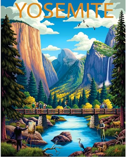 Boardwalk Puzzle Company Jigsaw Puzzle, Yosemite National Park, 1000 Piece | Exclusive Art by Bruce Martin, Precision-Cut, Snap-Fit Pieces, For Adults