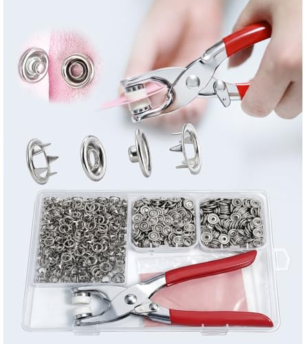 Menylon 200 Sets 9.5mm Poppers Fasteners with Snap Plier Kit, Nickel-Free