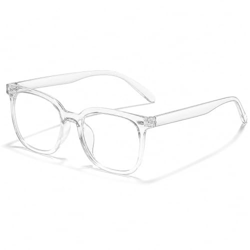 Xiansini Blaulichtfilter Brille Transparent Ohne Stärke PC Rahmen, Computerbrille Blue Light Glasses für Damen Herren, Bildschirmbrille Fake Brille für Büro Homeoffice Gaming Lernen