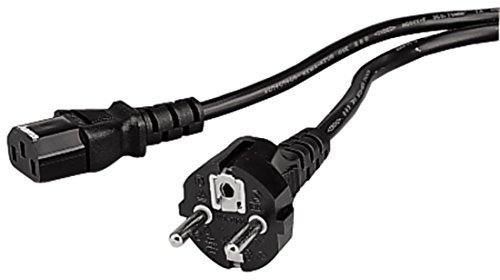 Xavax Schutzkontaktstecker mit Kaltgeräte-Zuleitung, H05VV-F, 1,5 m, Schwarz