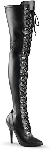 Pleaser - Seduce-3024, Stivali da donna, Nero (Schwarz (Blk Str Pu)), 46 EU