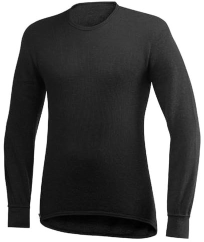 Woolpower Crewneck 200 uniseks functioneel Shirt Van merinowol, met Lange mouwen, zwart, l
