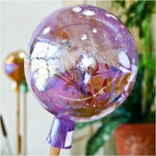 Lauschaer Glaskunst Gartenkugel aus Glas, Violett