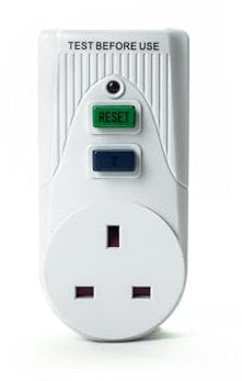 STATUS White Circuit Breaker | 13A UK Plug RCD Socket Adapter | SRCDX3