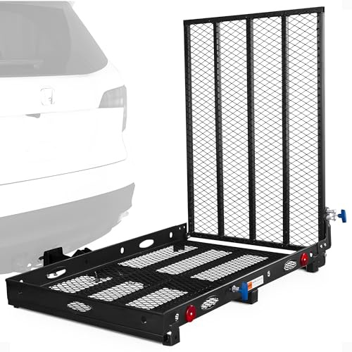 Silver Spring Folding Steel Wheelchair Scooter Carrier, 500 lb, 42 in Ramp