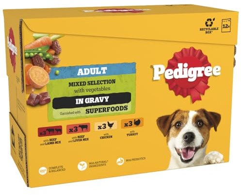 Pedigree Dog Food Pouches Real Meals in Gravy, 100 g (Pack of 12)
