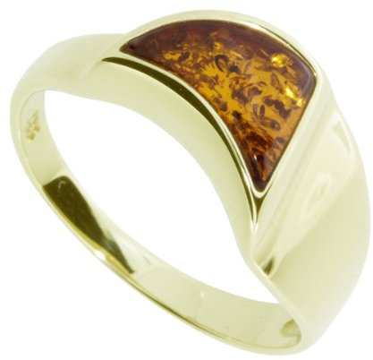 InCollections Damen-Ring 333/000 Gold mit Bernstein Größe 62 (19.7) 261A173391L100