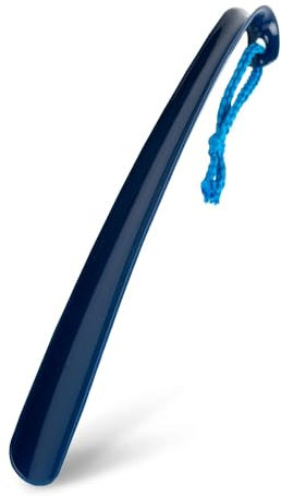 Blue Badge 43cm Shoe Horn, Extra Long Handled Navy Plastic Shoe Horn for Taking Boots on and off with Comfort Grip, Long Shoe horn for Men, Women - Pack of 1
