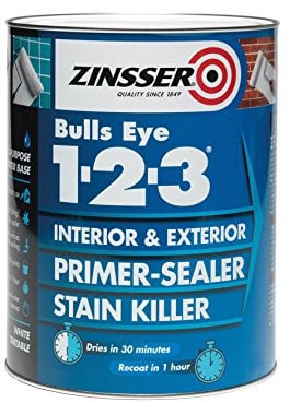 Zinsser Bulls Eye 1-2-3 Primer-Sealer & Stain Killer 500ml Ready Mixed Colour - White