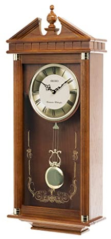 Seiko QXH107B Westminster/Whittington Dual Chime Wall Clock with Pendulum, Brown