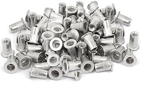 VEDA Dadi per rivetti ciechi in alluminio, M5 x 0,8, 50 pezzi, dadi filettati per metallo, mobili, officina