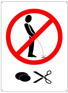 Schilderkönig Warnschild 28x20cm PINKELN VERBOTEN sonst Eier ab! wetterfest Pinkelverbot urinieren