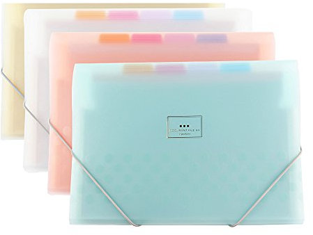 Aufklappbare A4-Fächermappe von Zhi Jin mit 7 Taschen, Dream-Flower-Serie, Dokumenten-Organizer mit elastischem Verschluss, für Büro und Schule. rose