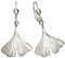 Hochwertige Ohrhänger Ginkgo-Blatt aus 925 Silber, leichte schöne Ohrstecker mit Ginkgo-Motiv, Handarbeit aus Deutschland (mit Brisur)