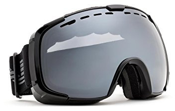 Cox Swain Ski-/Snowboardbrille Ryan - 2 Lenscolors wählbar! - mit Box und Reinigungstuch!, LensColor: Black Frame/Smoke Lens Mirror