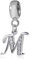 Breloque lettre en argent sterling 925 avec lettre de l'alphabet pour bracelet Pandora M