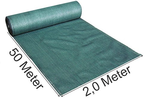 EXCOLO Gerüstnetz als Windnetz Staubschutz Sichtschutz Plane für Gerüst und Bauzaun in GRÜN (50 Meter lang / 2,0 Meter hoch)