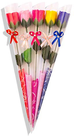 Sevenriver Handgemachtes koreanisches Seifenset Rose in Geschenkverpackung mit Schleife, 5 Stück