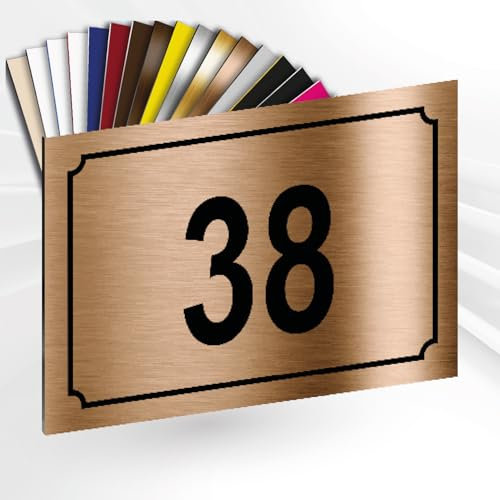 Plaque Numéro De Rue - Numéro De Maison PVC – Plaque Gravée À Personnaliser 15 x 10 cm (Or mat)