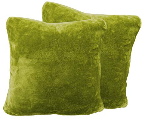 2er Pack Kuschelkissen Premium Cashmere Feeling Kissen 50x50 cm Flauschiges Sofakissen (Limone)