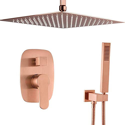 AYIVG Ensemble de douche de luxe en laiton brossé or rose 25,4 cm