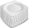 Garnet 9021 Assiette carrée en plastique dur, rigide et réutilisable, passe au lave-vaisselle, blanche, fabriquée en Italie - Lot de 12 assiettes