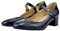 Etebella Damen Mary Jane Lack Pumps mit Blockabsatz und Riemchen 4cm Absatz Komfortschuhe (Blau,42)