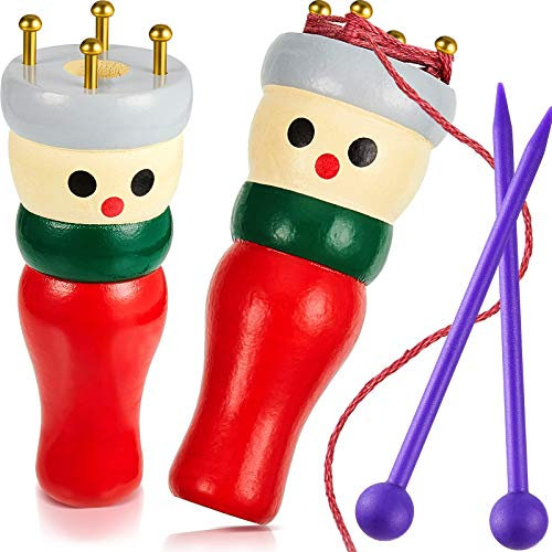 2 Set Knitting Dolly Wooden French Knitter Cute Handy First Knitting Spool Knitter for Kids Adults