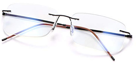 Randlos Gleitsichtbrille Progressives Multifokal Lesebrille Super Light Titan Multifokus Brille für Damen und Herren Lesebrillen Anti-Blaulicht Sehhilfe Lesehilfe Computer Leser Anti Müdigkeit Gläser