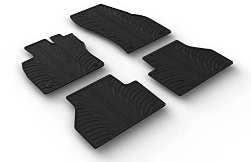 Gledring Satz Gummimatten kompatibel mit Volkswagen Caddy V MPV 2020- & Ford Tourneo Connect (L1/L2) 2022- (T Profil 4-teilig + Montage-clips)