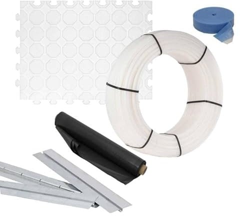 Fußbodenheizung Warmwasser Set 40m² Trockenestrich 25 mm Dämmplatte PE-RT Zubehör