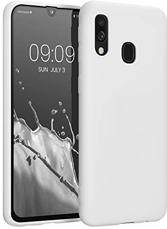 kwmobile Hülle kompatibel mit Samsung Galaxy A40 Hülle - weiches TPU Silikon Case - Cover geeignet für kabelloses Laden - Weiß matt