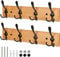 GlazieVault Bamboo Coat Hooks for Wall - Stainless Steel Coat Racks (2 Pack) - Heavy Duty Wooden Coat Hook Wall Mounted - Premium Design Rust Free Coat Hanger