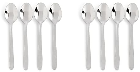 Fino Demi Spoon, 18/10 Stainless Steel, Classic Design, For Everyday Coffee, Desserts, Entertaining, and Holiday Dining, Set Of 8
